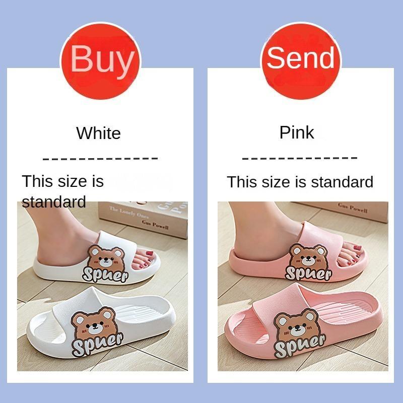 Buy 1 Get 1 Free Slippers Women's Summer Indoor Household Bath Couple's Anti-Slip Slippers Men's Outerwear