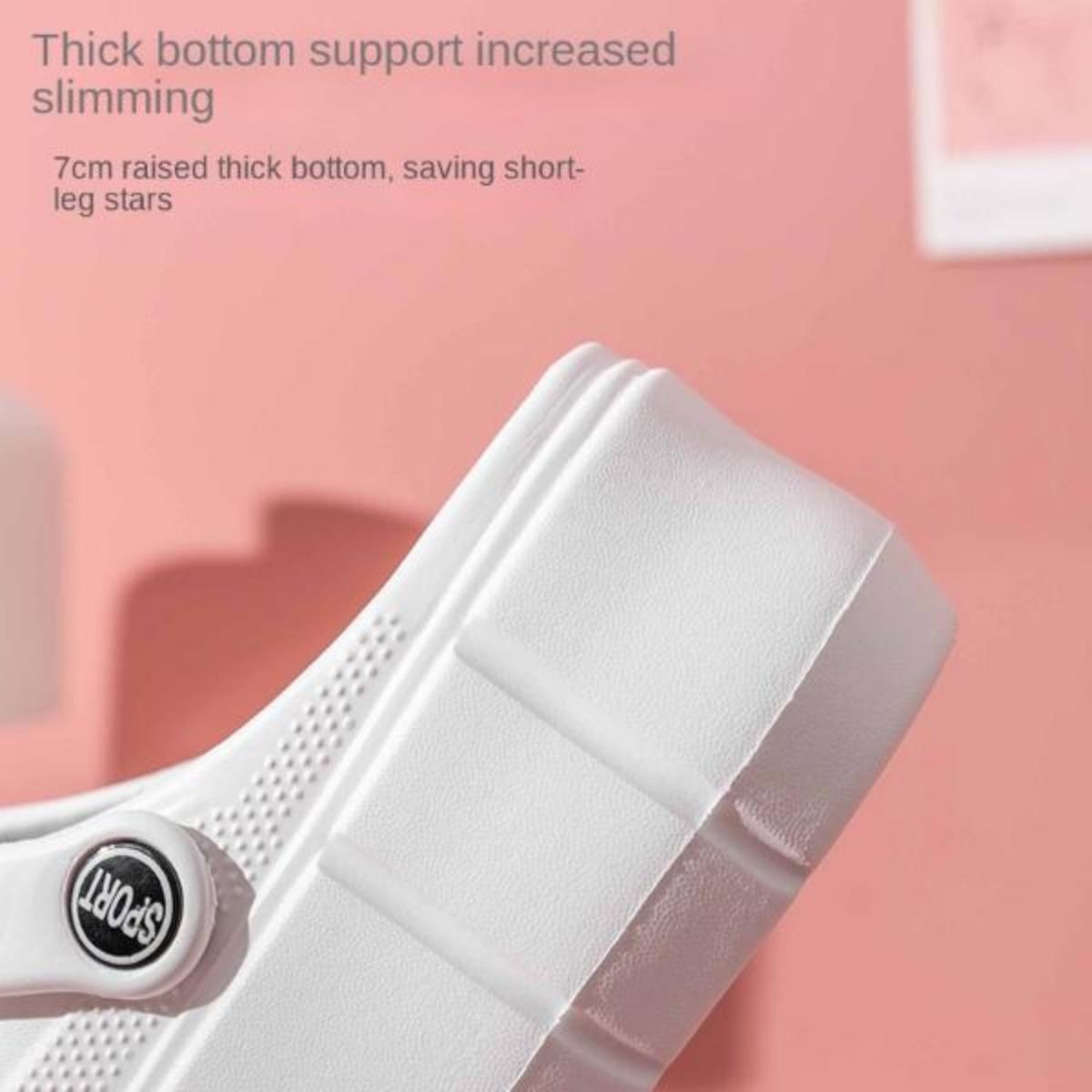 Platform Shoes Women's Outdoor Wear Summer Ins Tide Non-Slip All-Matching Height Increasing Muffin Toe Cap Beach Slippers Women's