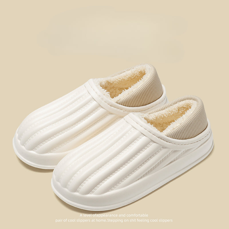 Free Shipping Waterproof Cotton Slippers for Women in Autumn and Winter 2023 New Indoor Home Anti-skid Plush Cotton Slippers for Household Use