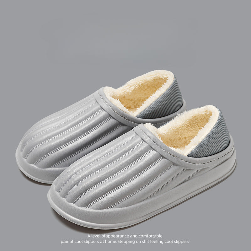 Free Shipping Waterproof Cotton Slippers for Women in Autumn and Winter 2023 New Indoor Home Anti-skid Plush Cotton Slippers for Household Use