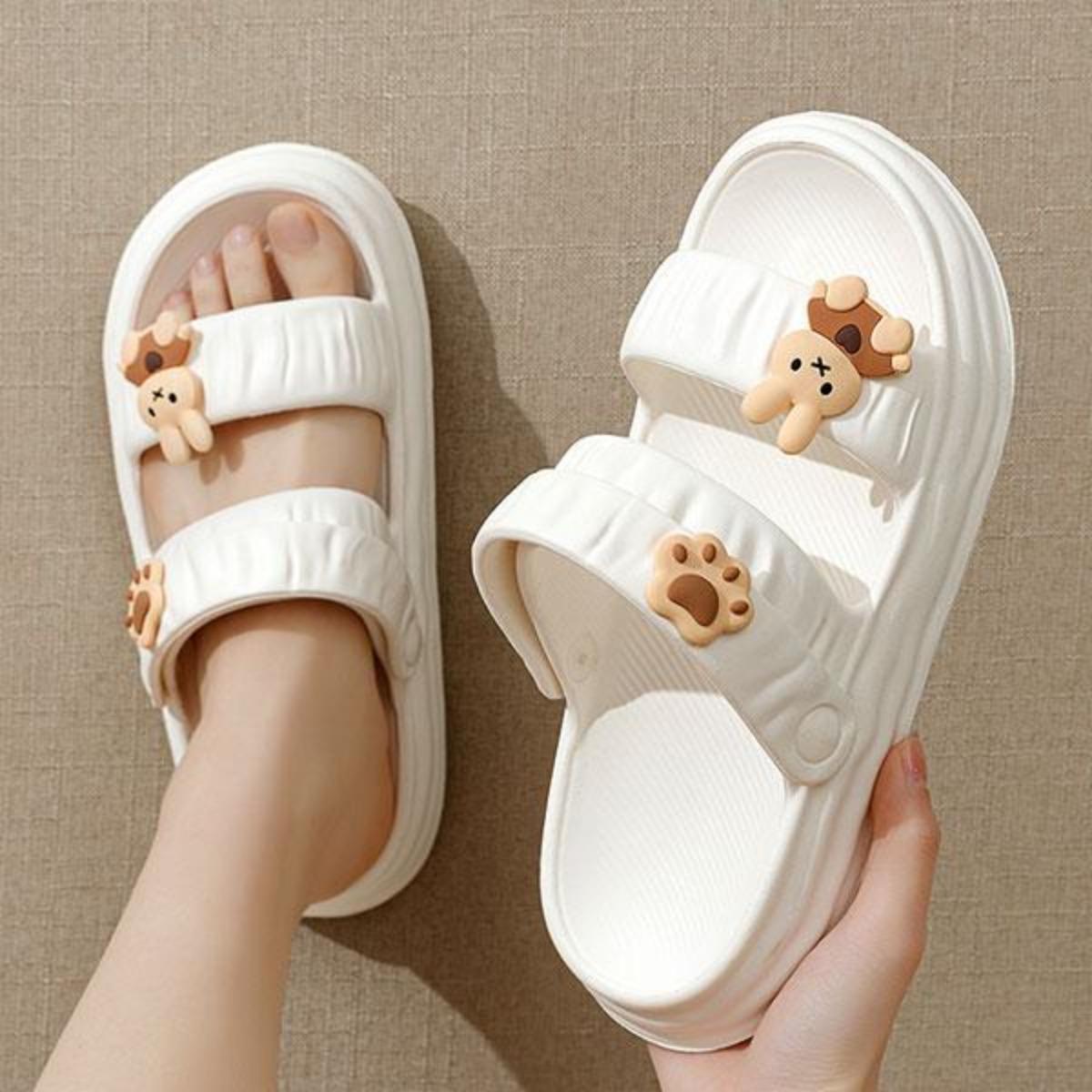 Women's Sandals Summer Outdoor Non-Slip Soft Bottom Fashion Home Home Half Slippers Beach Two Way Wear Slippers Height Increasing Sandals for Women