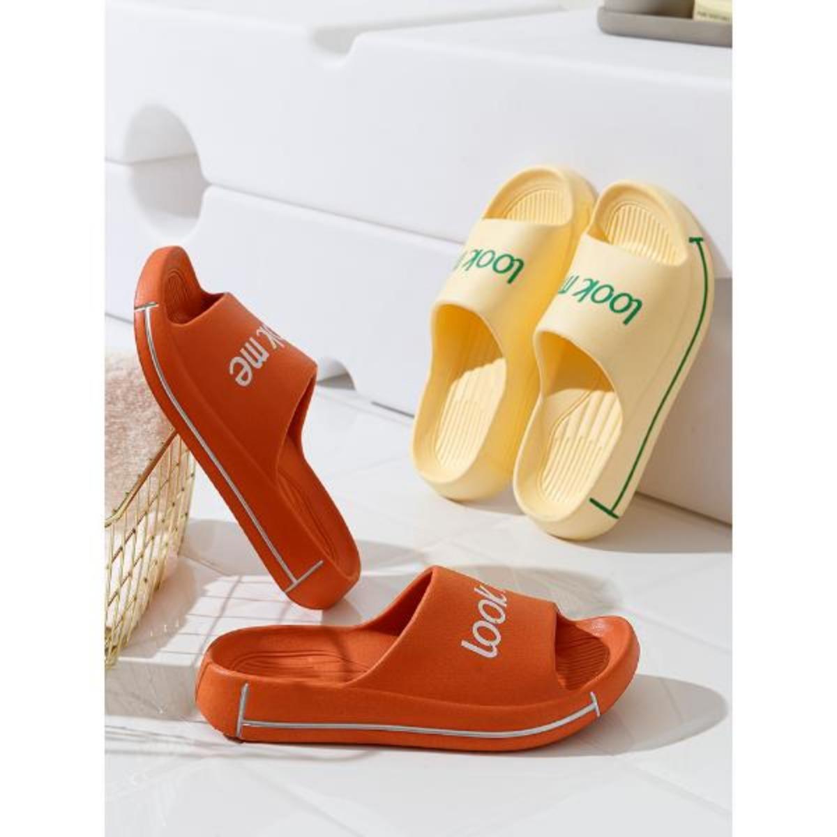 Slip-on Slippers for Women Summer Outdoor Non-Slip Bathroom Bath Eva Platform plus Interior Home Slippers for Men