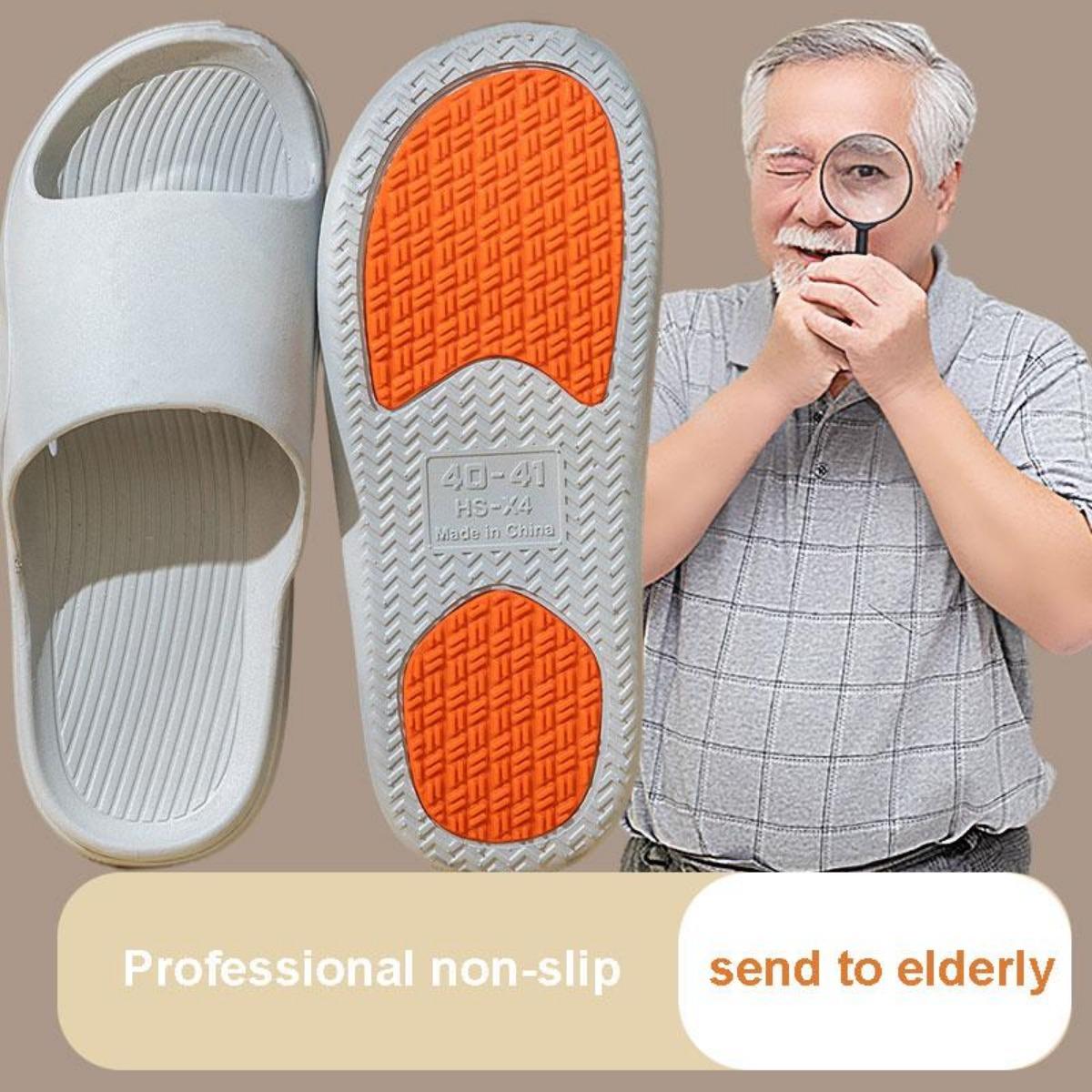 Elderly Non-Slip Slippers Indoor Home Summer Bathroom Bath Slippers Mom and Dad Middle-Aged and Elderly Male Female the Pregnant Home Slippers