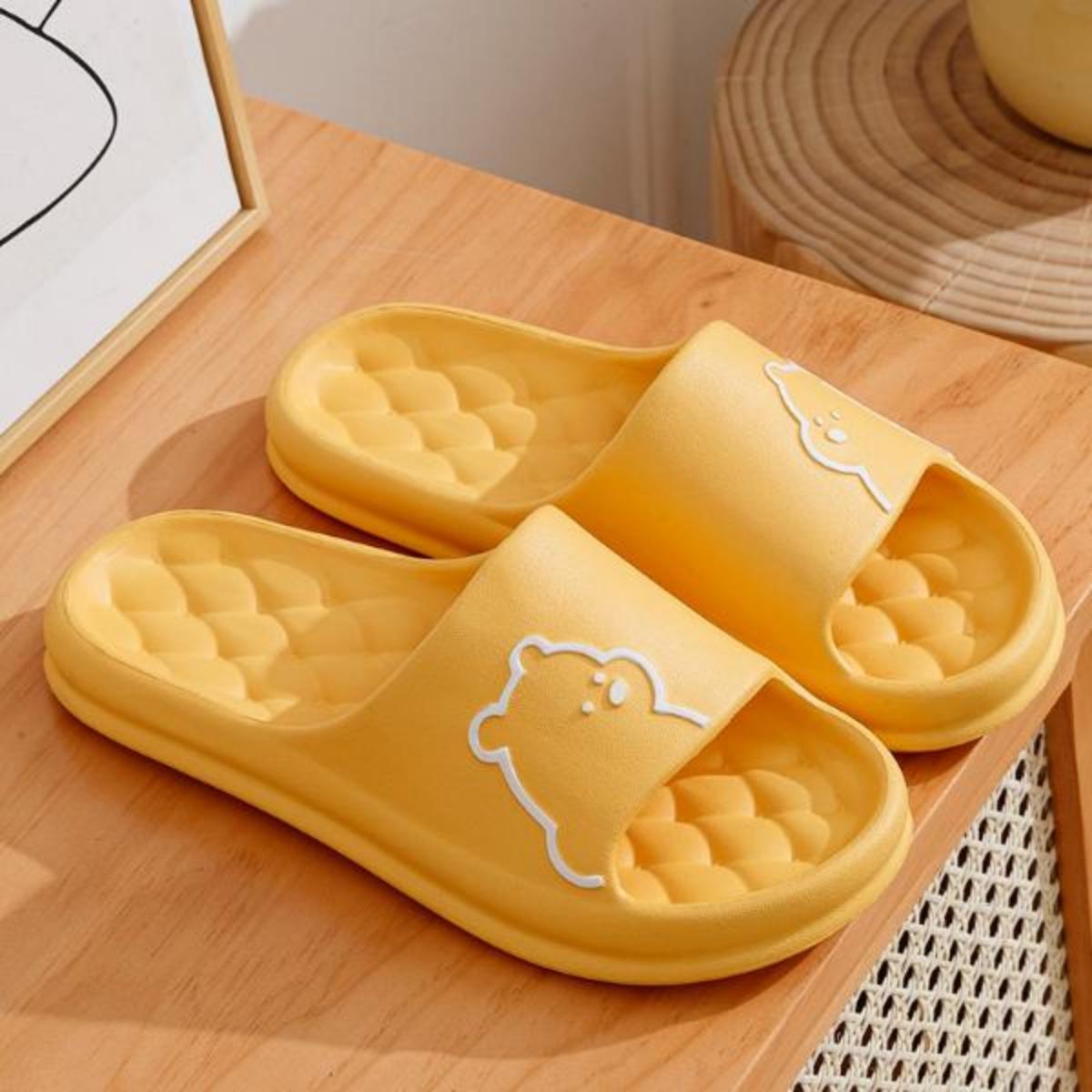 Women's Summer Cute Slip-on Slippers Cartoon Couple Interior Home Non-Slip Dormitory Platform Sandals for Men