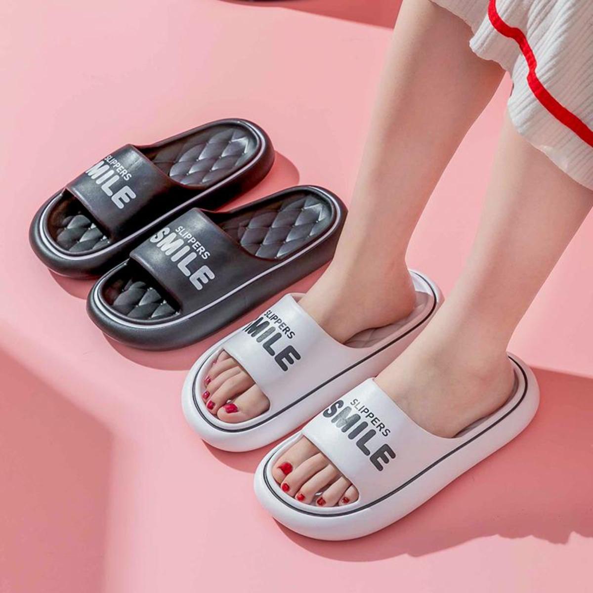 Deodorant Slippers for Women Summer Outdoor Non-Slip Indoor Home Couple Bathroom Bath Platform Slippers for Men Summer