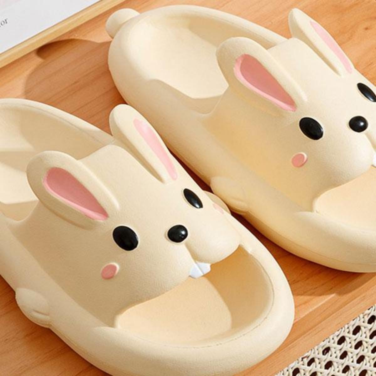 Rabbit Slippers Women's Summer Indoor Home Wear Bathroom Non-slip Stepping on Feces Feeling Super Soft Thick Bottom Sandals Summer