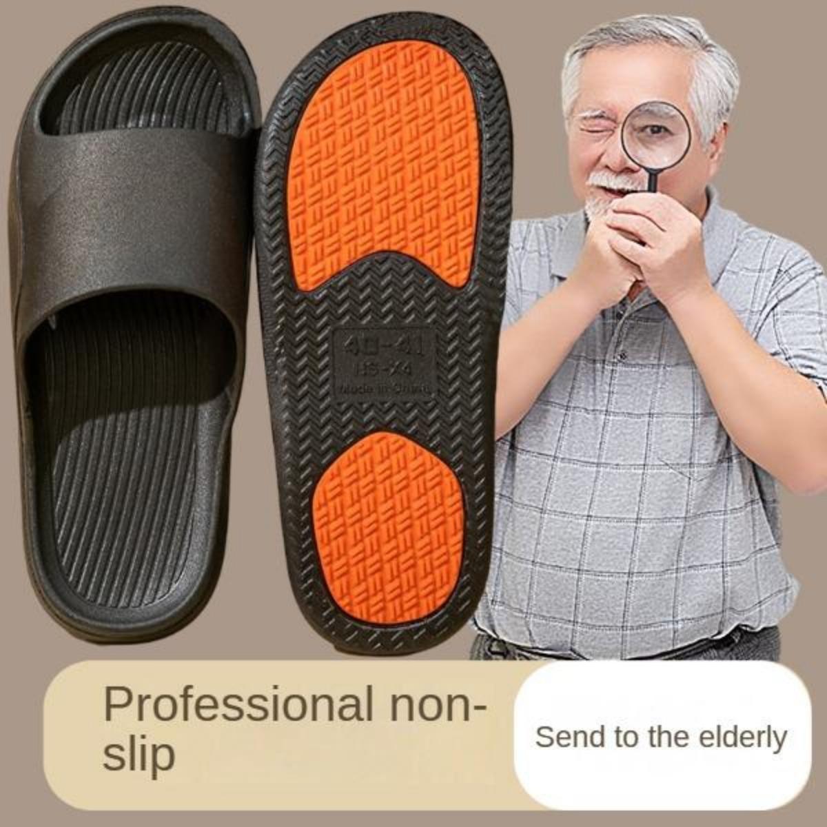 Elderly Non-Slip Slippers Indoor Home Summer Bathroom Bath Slippers Mom and Dad Middle-Aged and Elderly Male Female the Pregnant Home Slippers