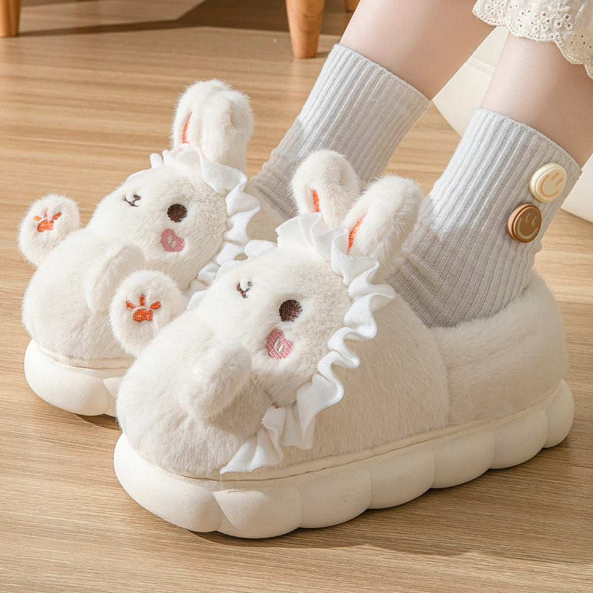 Cotton Slippers Women's Bag Winter Match Indoor Home Non-Slip Home Shoes Thick Bottom and Warm Keeping Woolen Slipper Winter