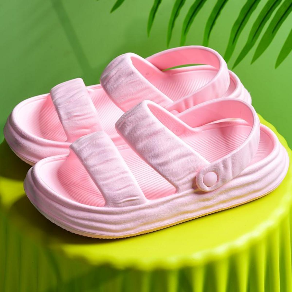 Two-Way Soft Bottom Slippers Women's Outdoor Summer Thick Bottom Indoor Home Non-Slip Student Dormitory Slippers Women's Summer