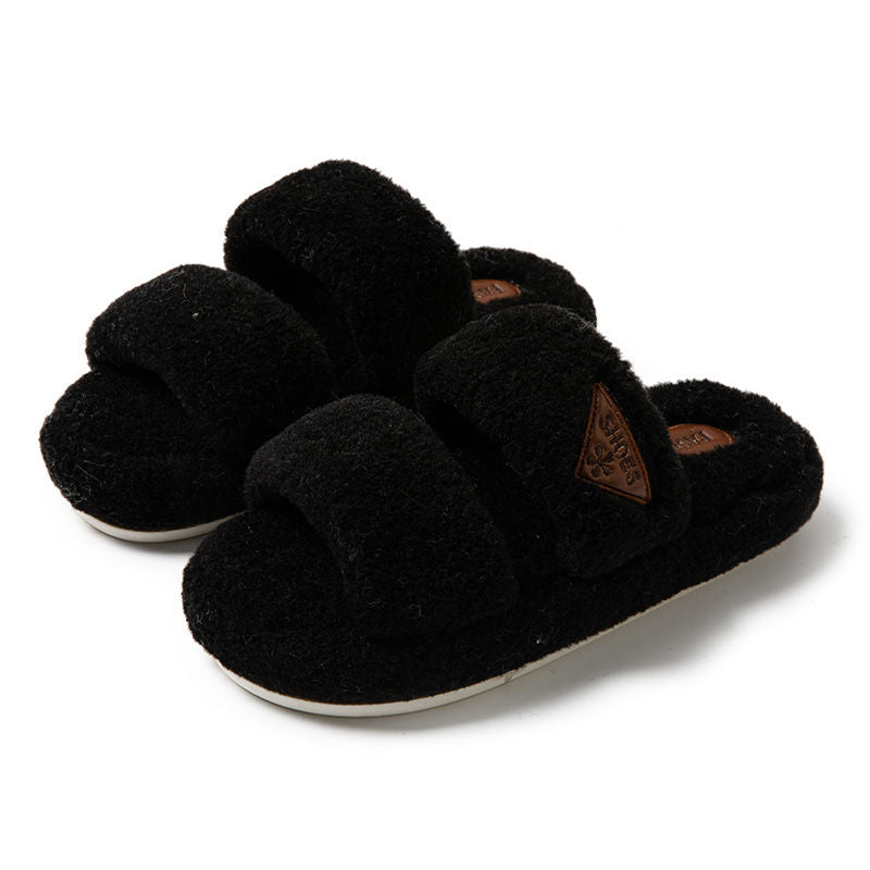 2023 New Women Plush Slippers for Outdoor Wear Korean Version Ins Shoes Autumn and Winter Indoor Plush Cotton Slippers for Women