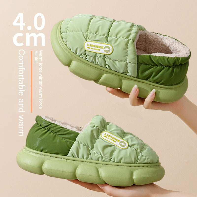 Cotton Slippers Women's Autumn and Winter Warmth Indoor Home Platform Outside Cotton Shoes