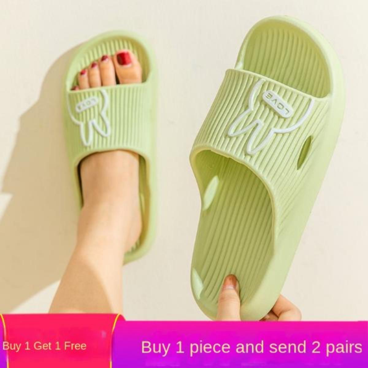 Buy One Get One Free Outdoor Slippers for Women Summer Indoor Household Bathroom Non-Slip Platform Eva Couple Slippers for Men