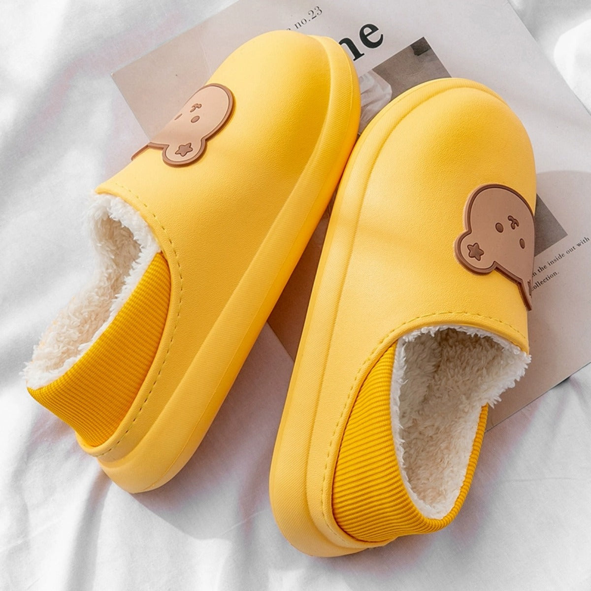 Cotton Slippers Women's Autumn and Winter Cute Waterproof Home Indoor Warm Platform Slippers Winter