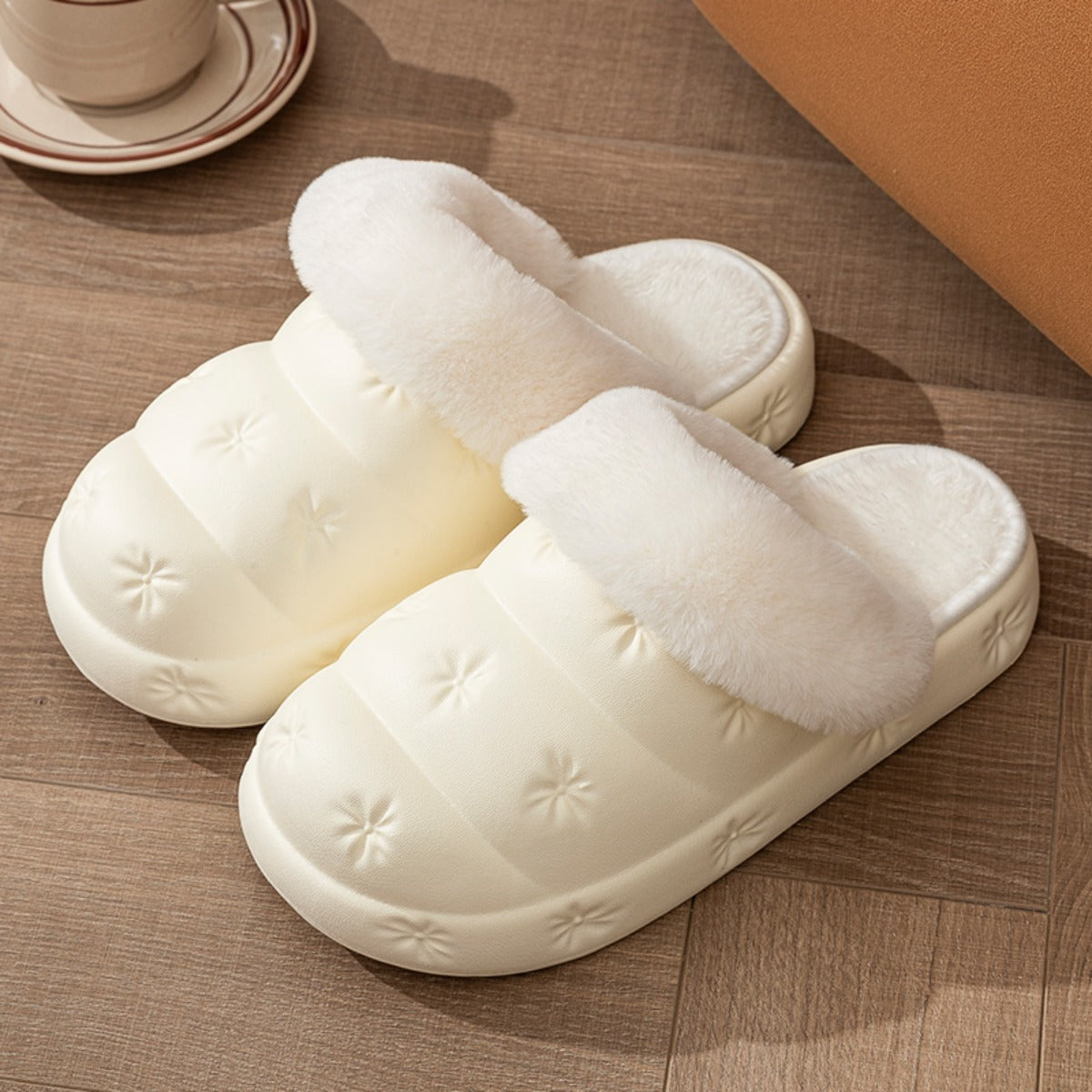 Waterproof Cotton Slippers Women's Winter Indoor Household Thick Bottom Couple Inner Removable Cotton Slippers Men