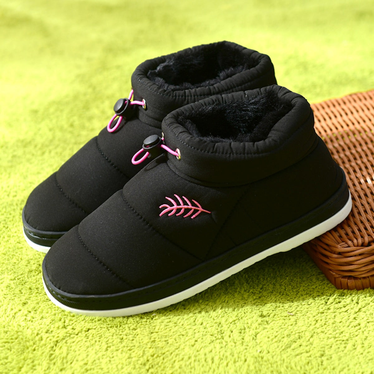 Autumn Winter Warm Comfortable Home Couple Cotton Slippers Waterproof Non-slip Cotton Slippers