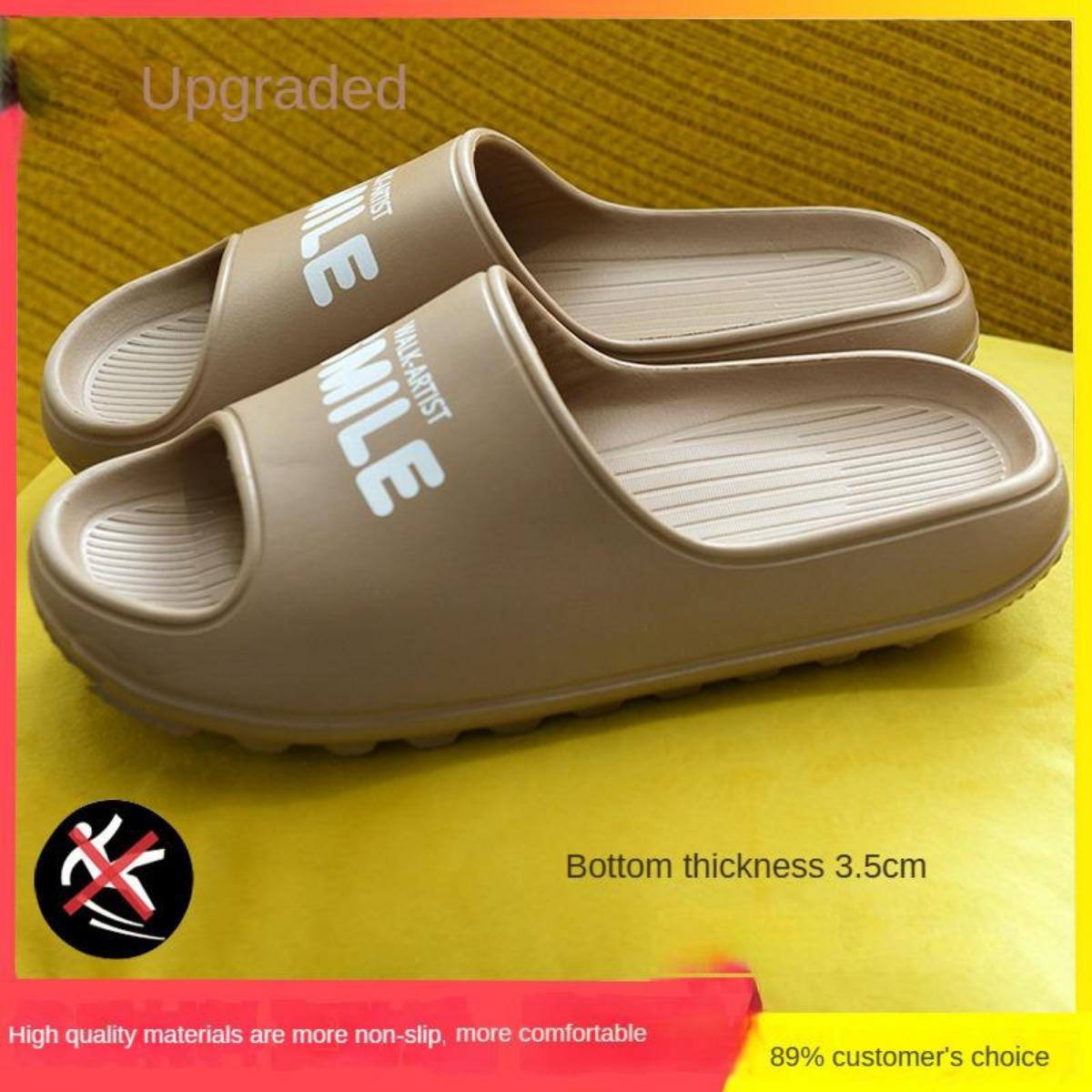 Super Thick Bottom Slippers for Women Summer Outdoor Wear Home Non-Slip Bathroom Home Soft Bottom Couple Slippers for Men Summer