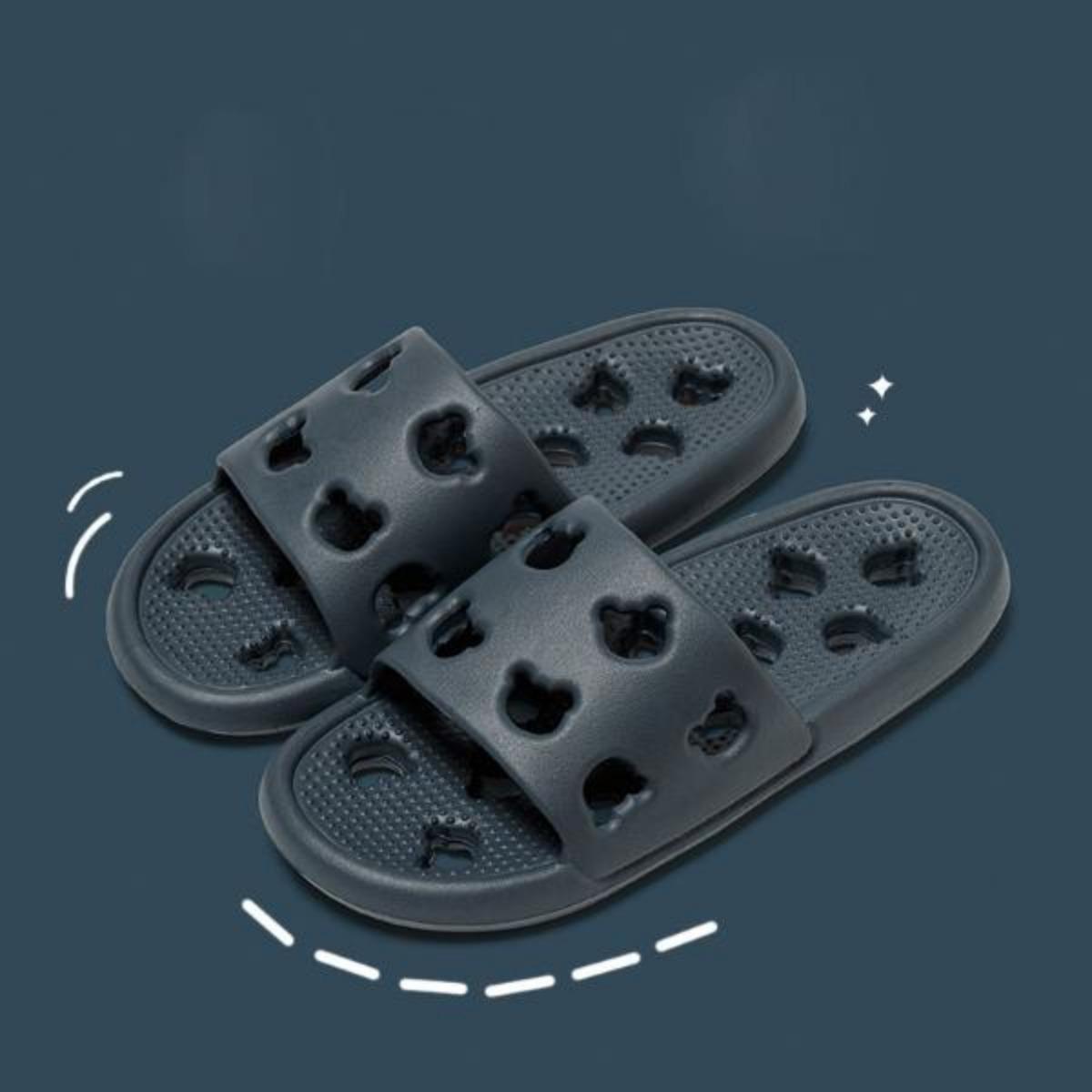 Bathroom Slippers for Women Summer Home Bathroom Bath Non-Slip Leaking Quick-Drying Couple Slippers for Men