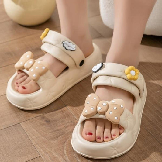 Thick sole stepping on sense sandals women's summer wear fairy style fashion beach sandals two wear slippers women's summer