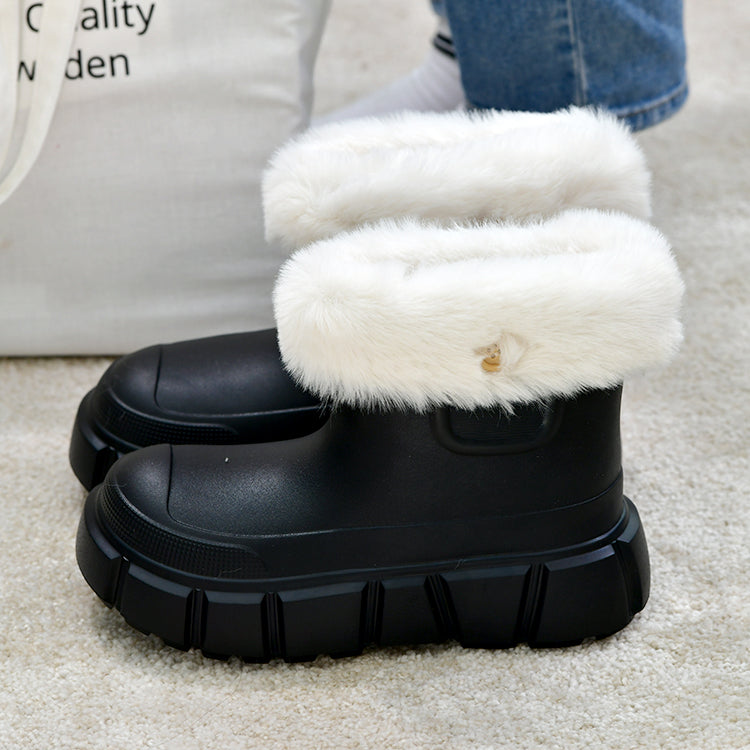 Waterproof Snow Cotton Shoes Women's Platform Martin Boots Removable Pile Cotton Shoes