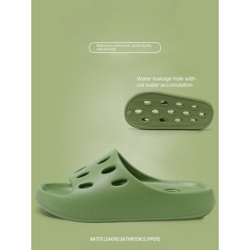 Bathroom Slippers for Women Summer Home Bath Leaking Quick-Drying Hollow Non-Slip Couple Indoor Home Slippers for Men