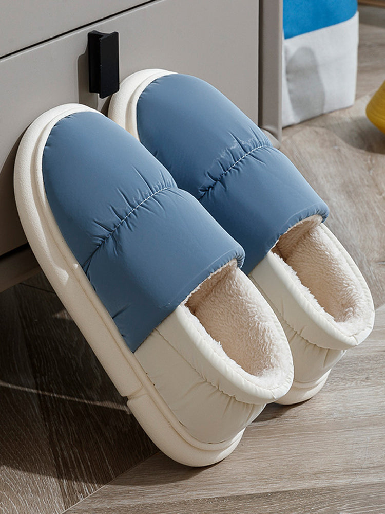 Cotton Slippers Women's Winter Bag Heel Outer Wear Fleece-Lined Waterproof Soft Bottom Home Warm Non-Slip Couples Cotton Shoes