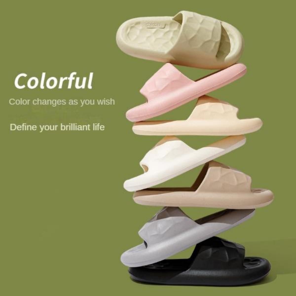 2023 New Summer Outerwear Slippers Women's Slippers Summer Indoor Home Non-Slip Thick Bottom Men's Bathroom Slippers