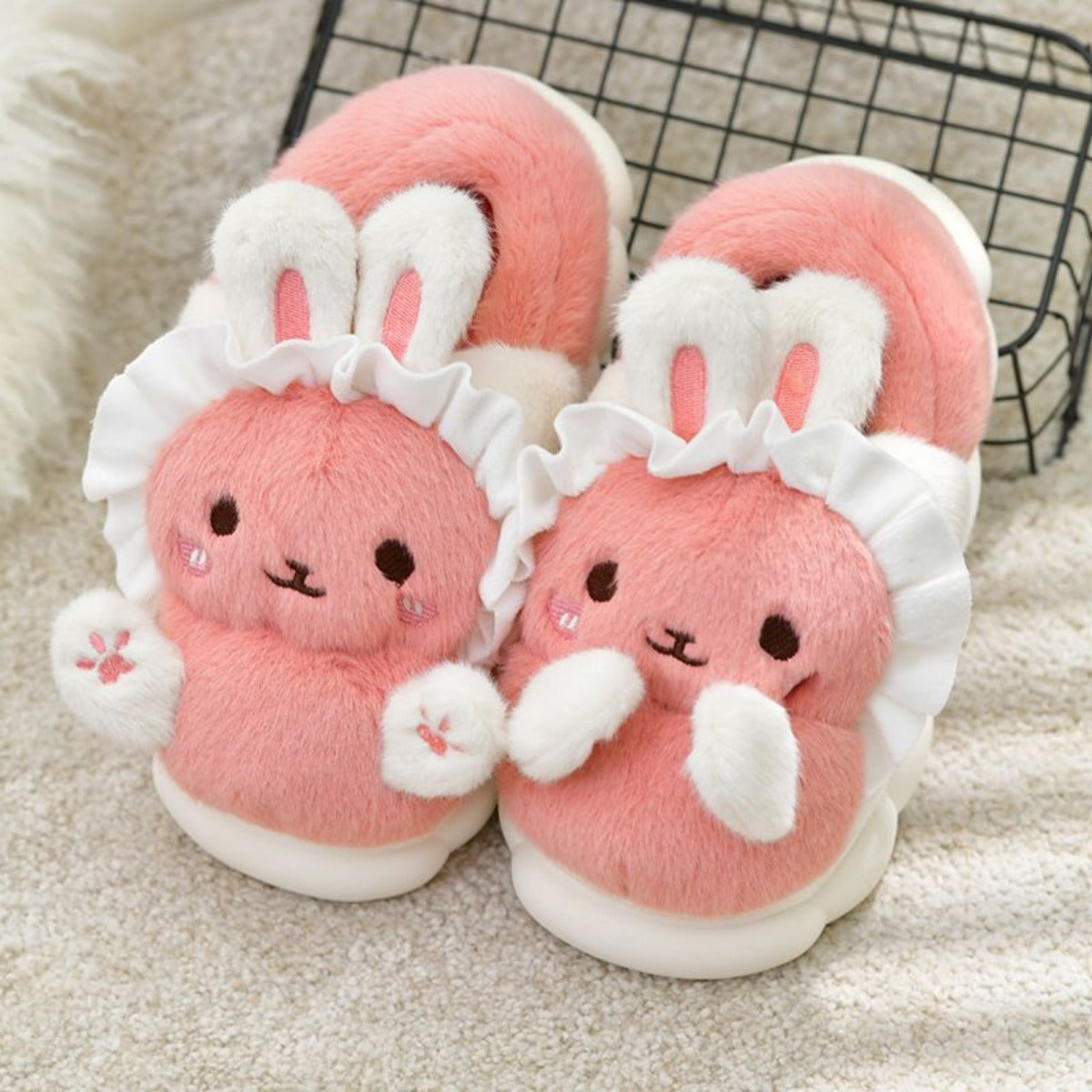 Cotton Slippers Women's Bag Winter Match Indoor Home Non-Slip Home Shoes Thick Bottom and Warm Keeping Woolen Slipper Winter