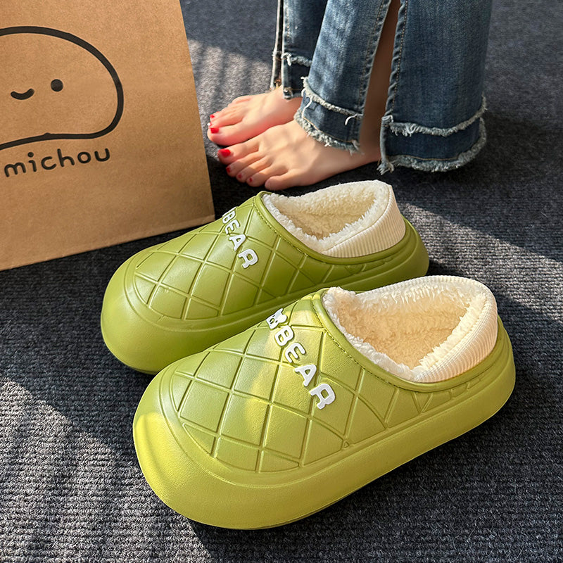 Waterproof Cotton Slippers Women's Winter Home Warm Non-slip Cotton Mop Outdoor Can Wear Cotton Shoes