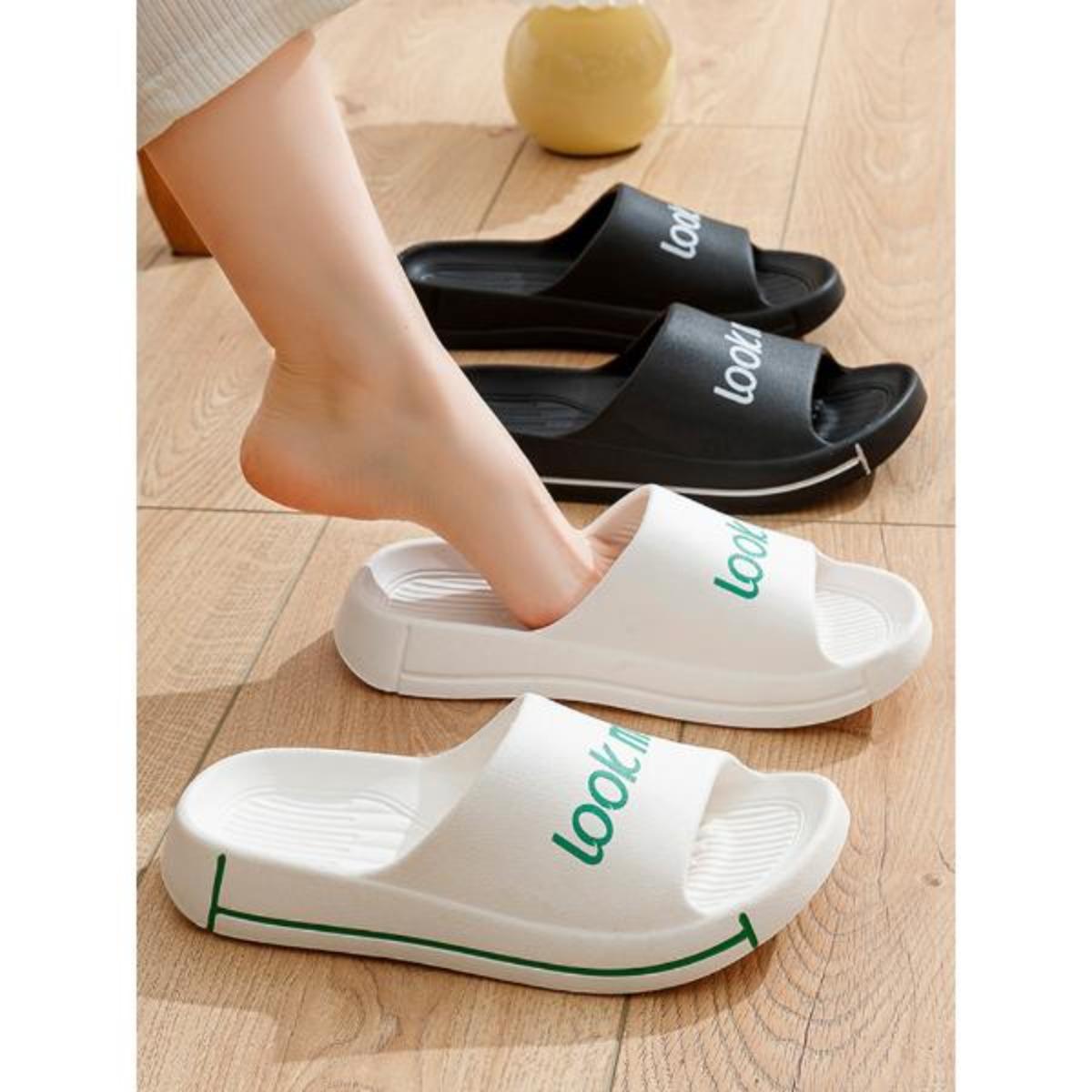 Slip-on Slippers for Women Summer Outdoor Non-Slip Bathroom Bath Eva Platform plus Interior Home Slippers for Men