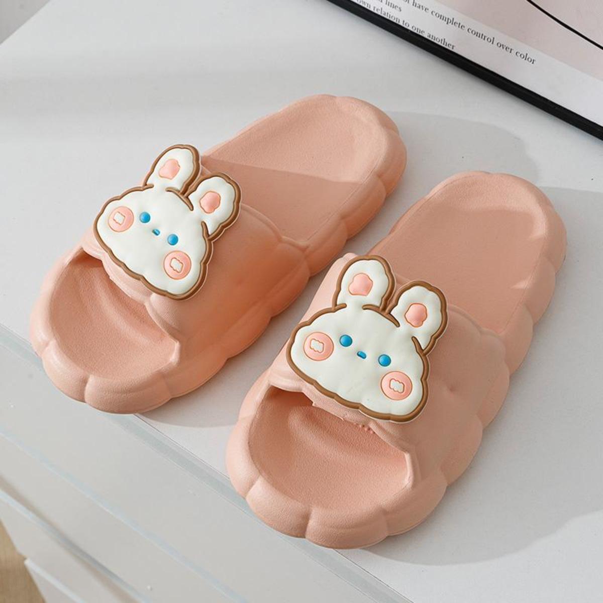 Women's Summer Indoor Home Bathroom Bath Non-Slip Cute Rabbit Shit Slippers Summer Outerwear