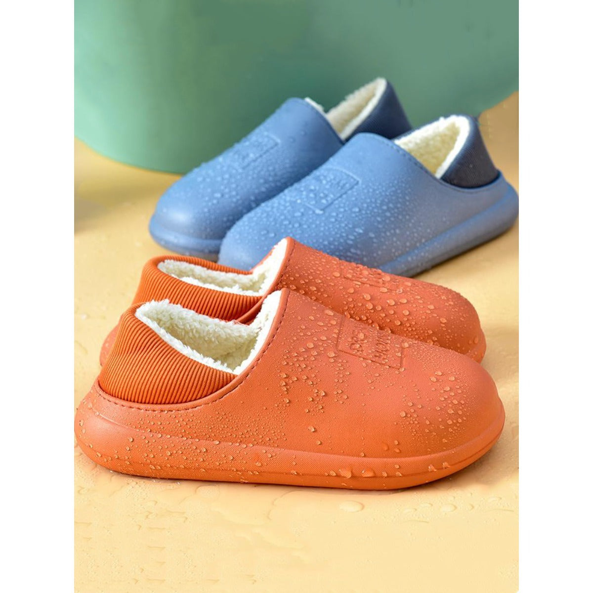 Women's Waterproof Autumn Winter Thick-soled Cotton Slippers EVA Plush Warm Cotton Shoes