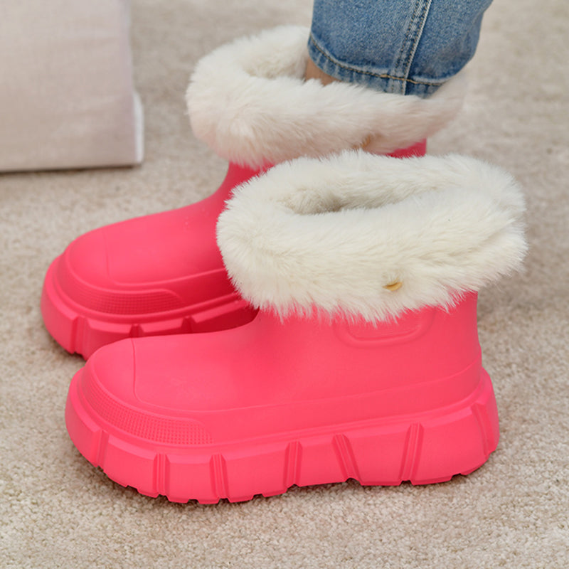 Waterproof Snow Cotton Shoes Women's Platform Martin Boots Removable Pile Cotton Shoes