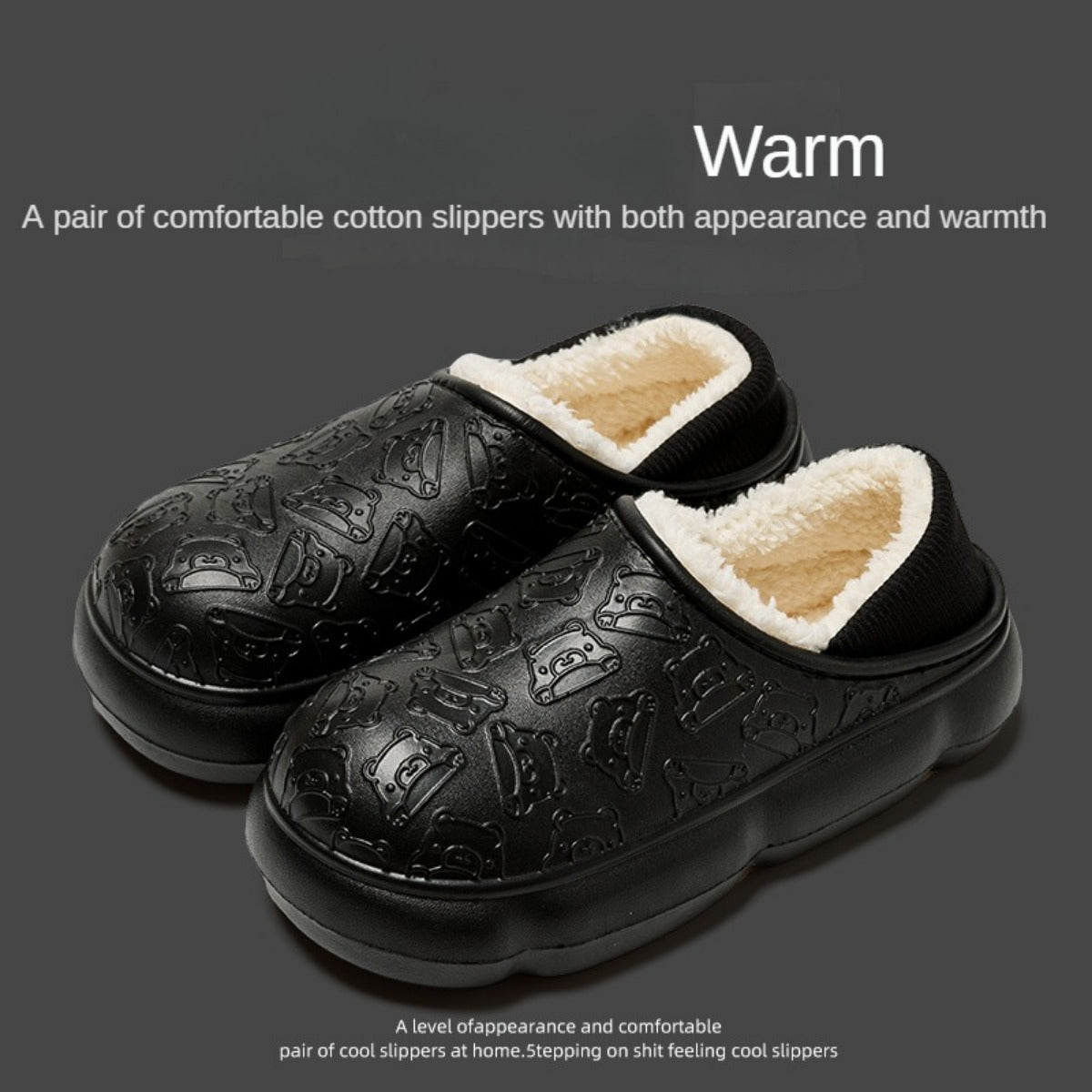 2023 New Waterproof Cotton Slippers Men's Bag Heel Autumn and Winter Indoor Home Non-Slip Couples Cotton Shoes Female Confinement Shoes