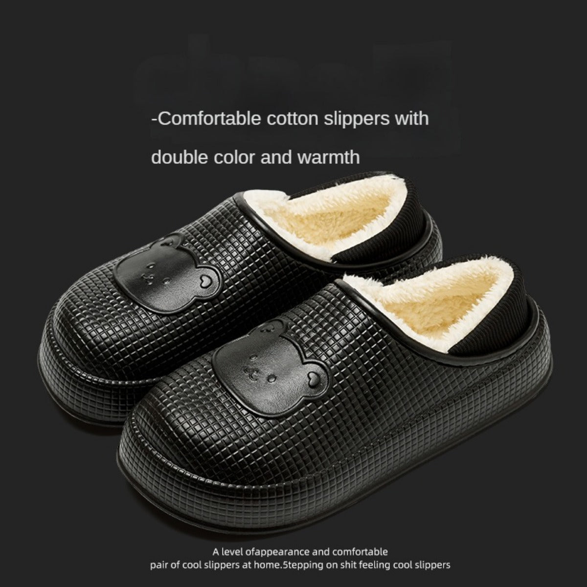 Autumn and Winter Cotton Slippers Women's Bag with Waterproof Thermal Indoor Household Platform Cotton Shoes Men