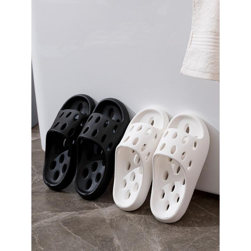 Bathroom Slippers for Women Summer Home Bath Leaking Quick-Drying Hollow Non-Slip Couple Indoor Home Slippers for Men