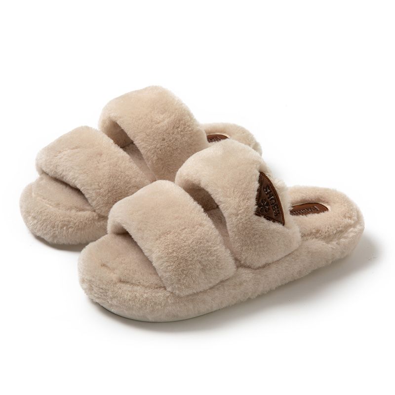 2023 New Women Plush Slippers for Outdoor Wear Korean Version Ins Shoes Autumn and Winter Indoor Plush Cotton Slippers for Women