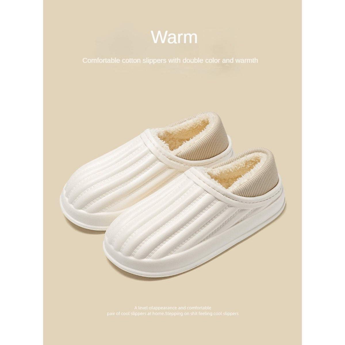 Waterproof Cotton Slippers Women's Autumn and Winter Indoor Home Thick Bottom Non-Slip Warm Plush Slippers Men's Bag Heel Confinement Cotton Shoes