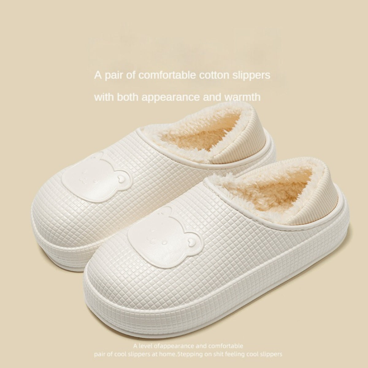 Autumn and Winter Cotton Slippers Women's Bag with Waterproof Thermal Indoor Household Platform Cotton Shoes Men