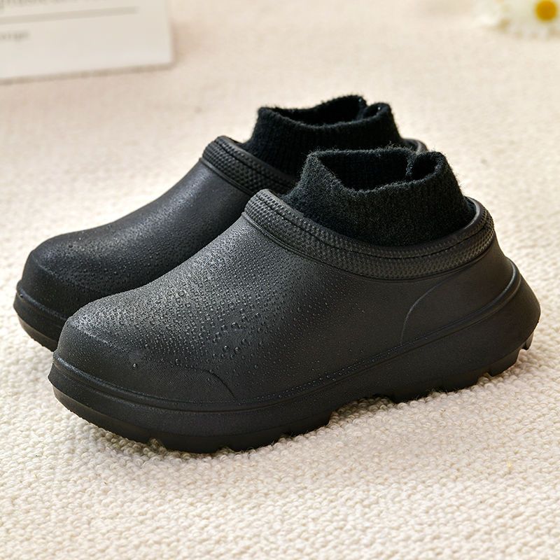 2023 New Bag Heel Waterproof Cotton Slippers Women's Thick Bottom Non-Slip Winter Interior Home Warm Couples Cotton Shoes Men