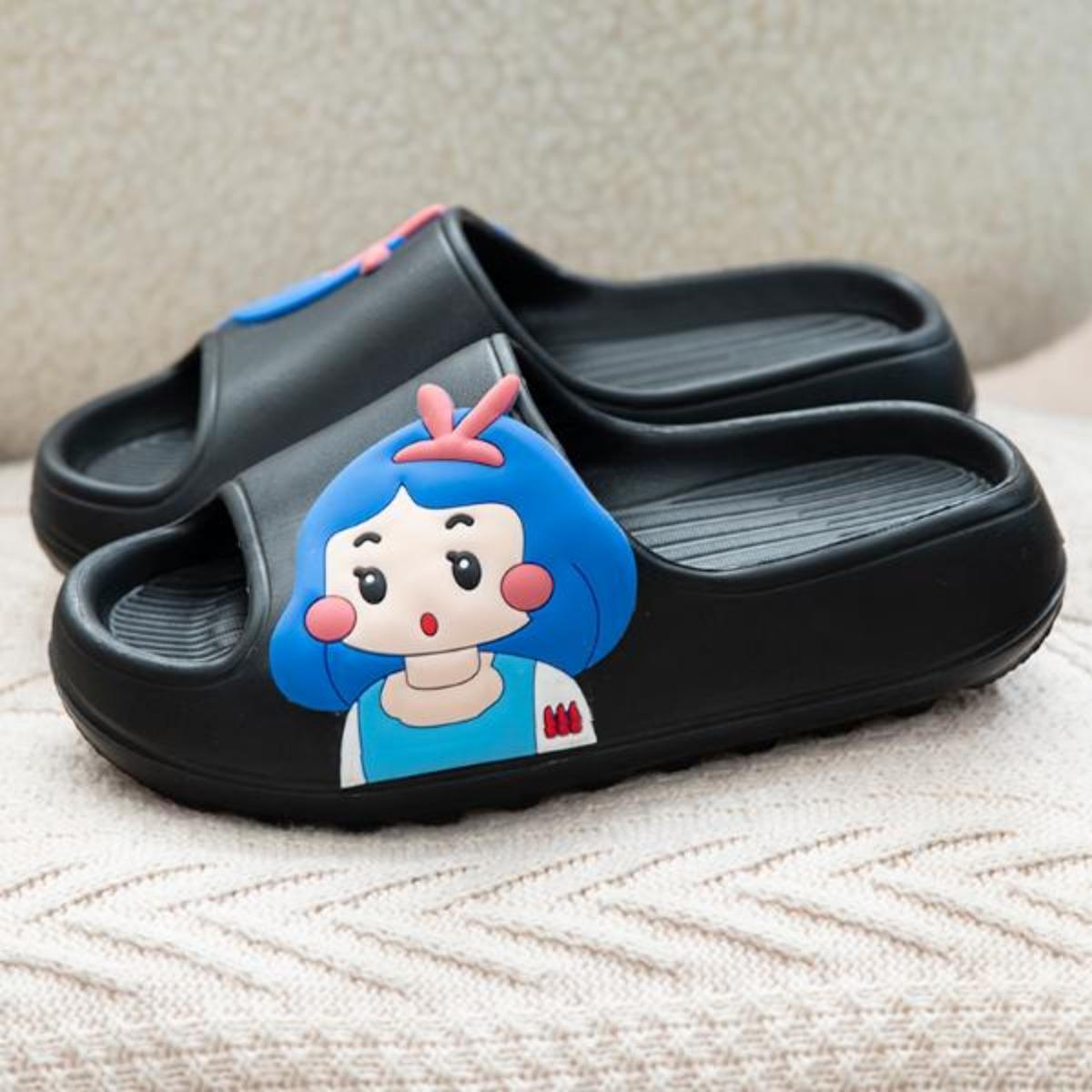 Platform Slippers Female Summer Outerwear Cute Indoor Home Bath Non-Slip Mute Cartoon Couples Sandals Men