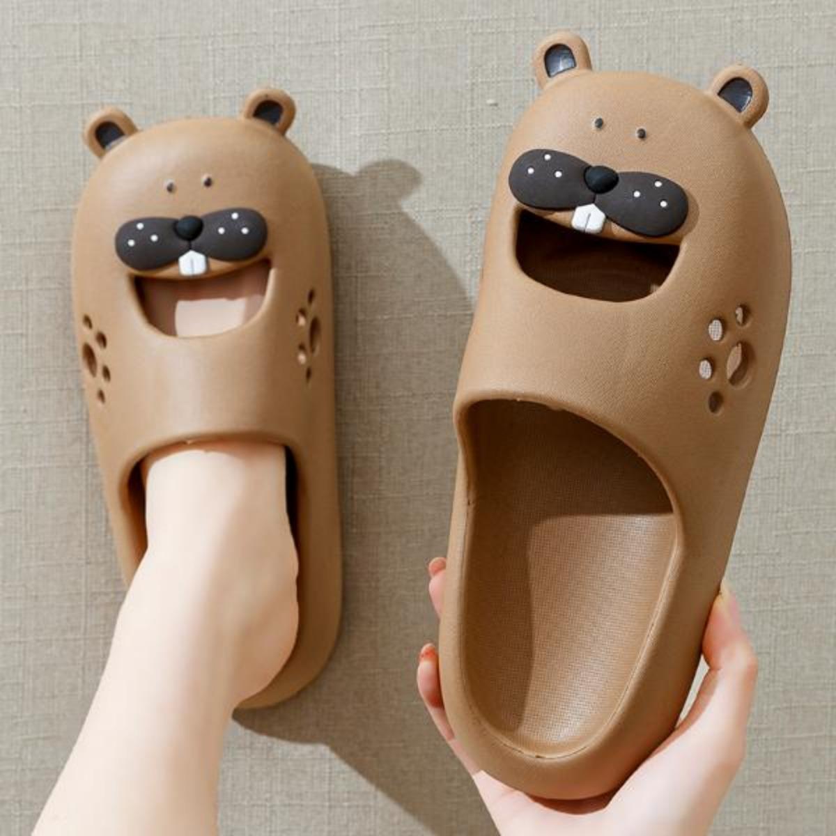 Rabbit Slippers Women's Summer Indoor Home Wear Bathroom Non-slip Stepping on Feces Feeling Super Soft Thick Bottom Sandals Summer