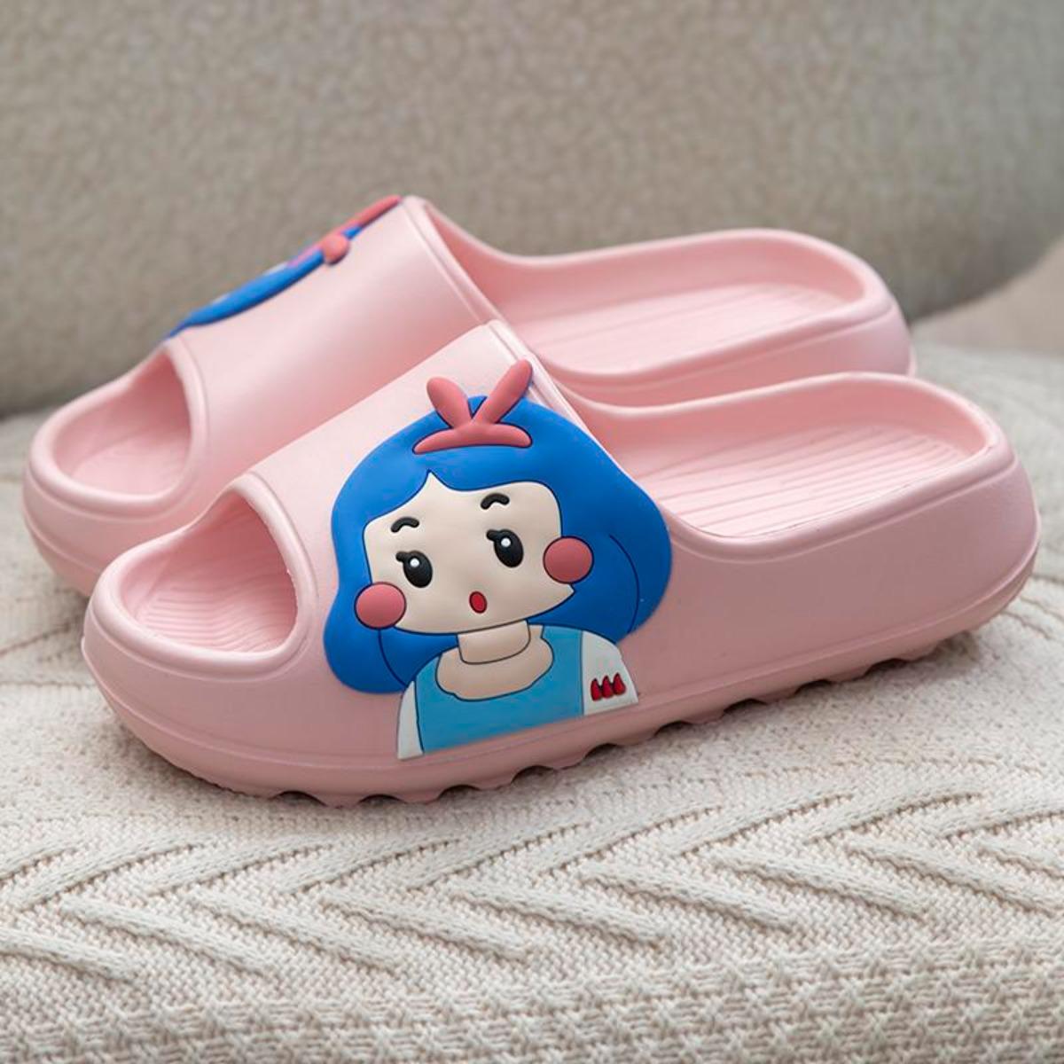 Platform Slippers Female Summer Outerwear Cute Indoor Home Bath Non-Slip Mute Cartoon Couples Sandals Men