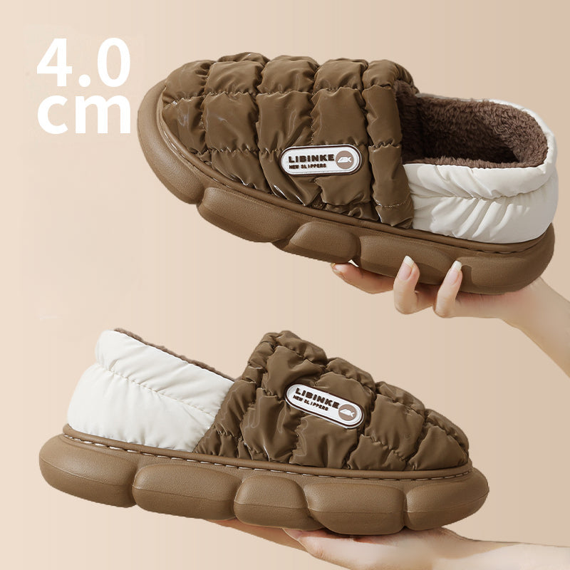 Cotton Slippers Women's Bag Heel Postpartum Autumn and Winter Warm Men's Indoor Home Thick Bottom Couple Outdoor Cotton Shoes