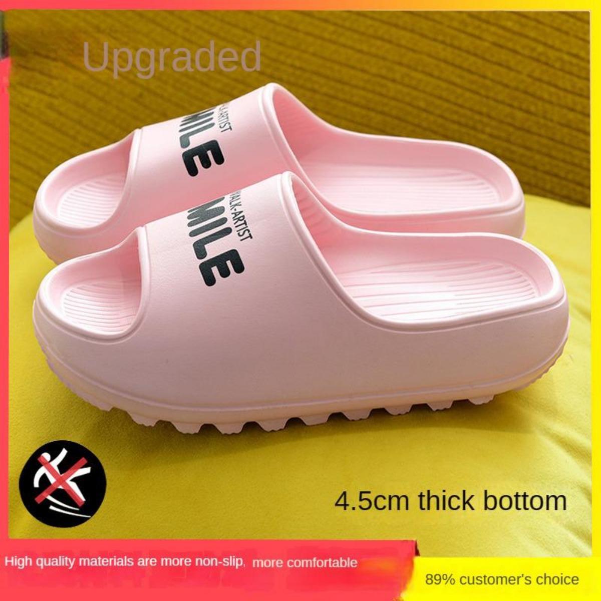 Super Thick Bottom Slippers for Women Summer Outdoor Wear Home Non-Slip Bathroom Home Soft Bottom Couple Slippers for Men Summer