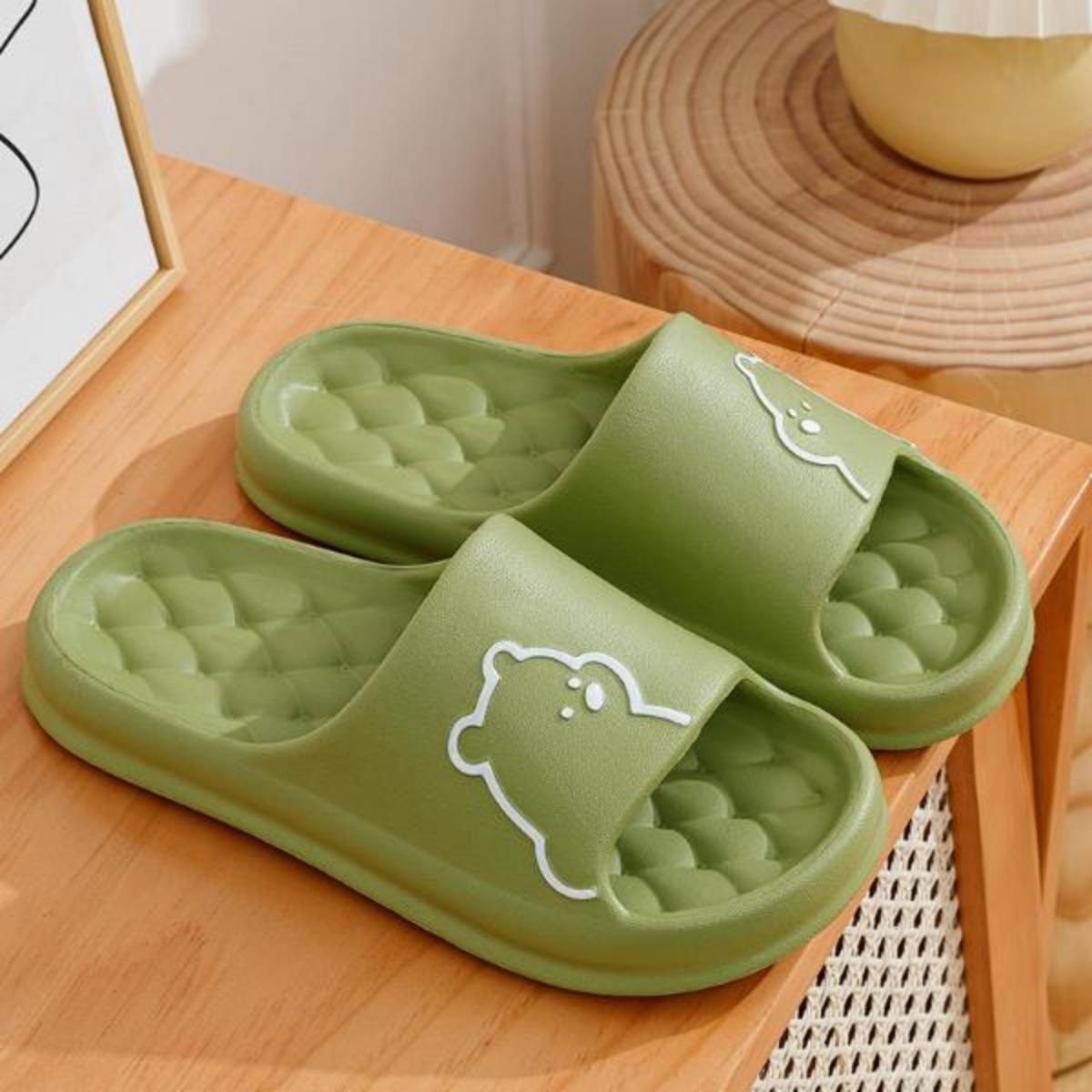 Women's Summer Cute Slip-on Slippers Cartoon Couple Interior Home Non-Slip Dormitory Platform Sandals for Men