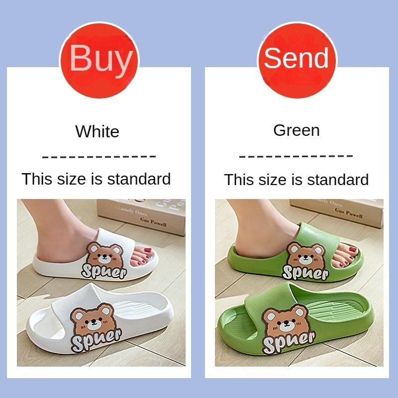 Buy 1 Get 1 Free Slippers Women's Summer Indoor Household Bath Couple's Anti-Slip Slippers Men's Outerwear