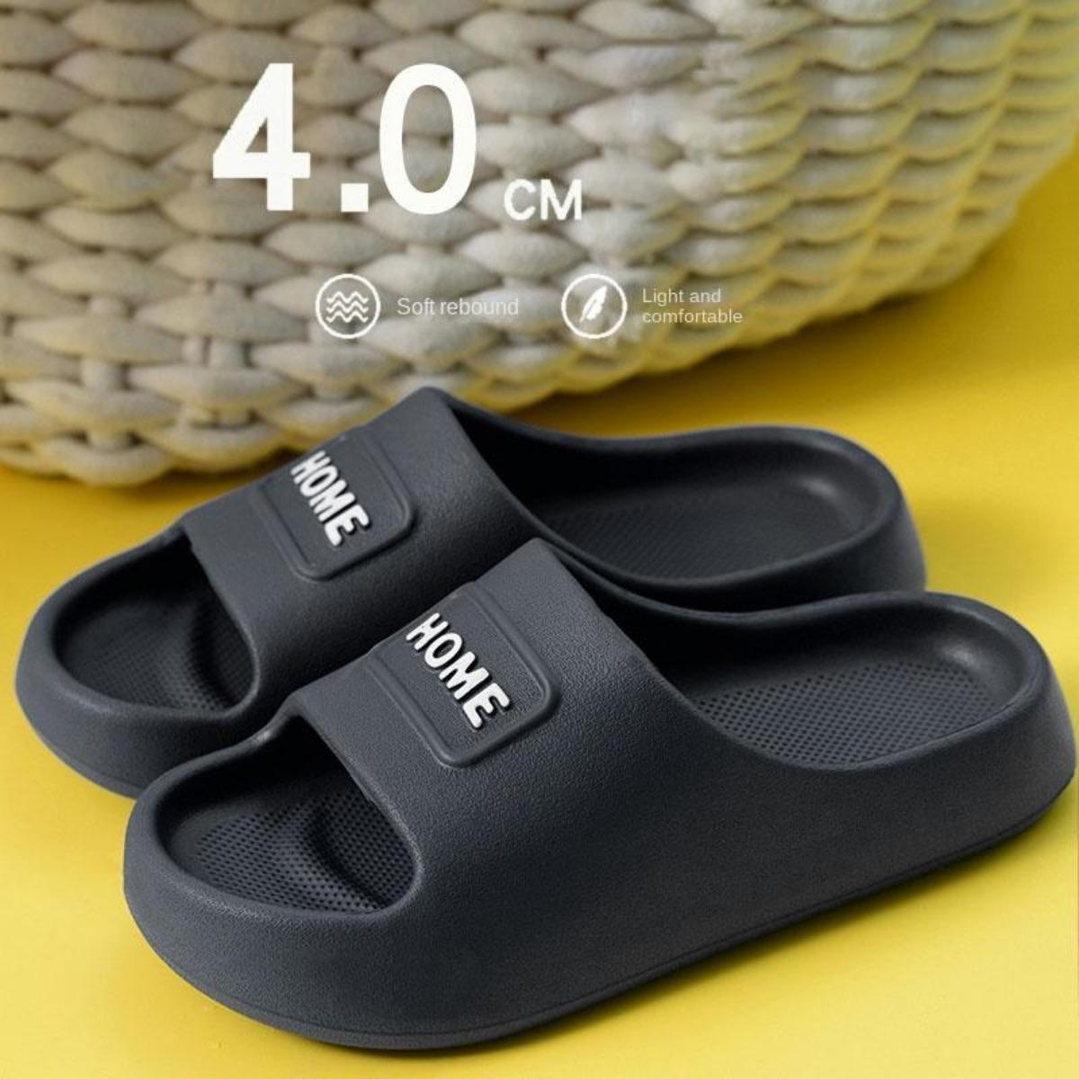 Women's Summer Indoor Outdoor Home Bathroom Non-Slip Bath Soft Bottom Poop Feeling Couple Thick Bottom Slippers Men's Outdoor Wear