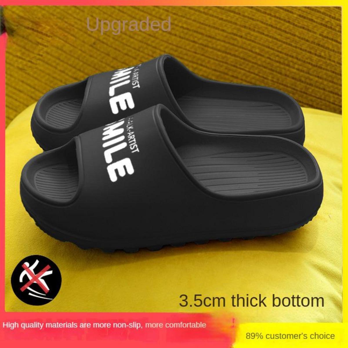 Super Thick Bottom Slippers for Women Summer Outdoor Wear Home Non-Slip Bathroom Home Soft Bottom Couple Slippers for Men Summer