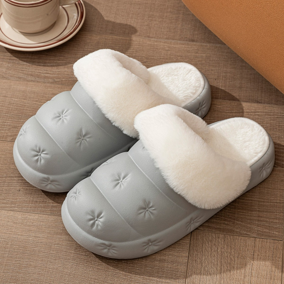 Waterproof Cotton Slippers Women's Winter Indoor Household Thick Bottom Couple Inner Removable Cotton Slippers Men