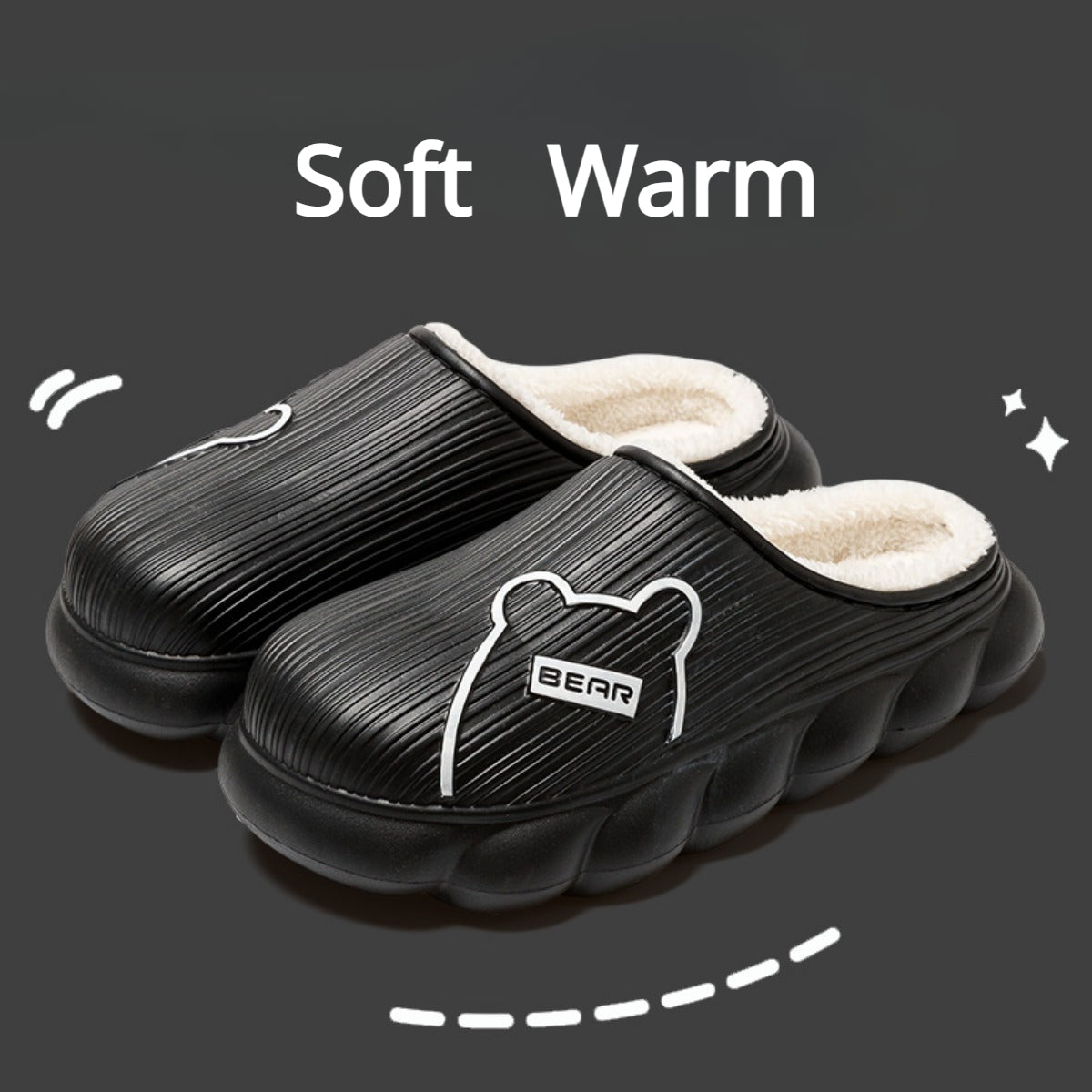 Autumn and Winter Women Waterproof Cotton Slippers Soft Indoor Home for Couples Warm Thick Soled Slippers for Women